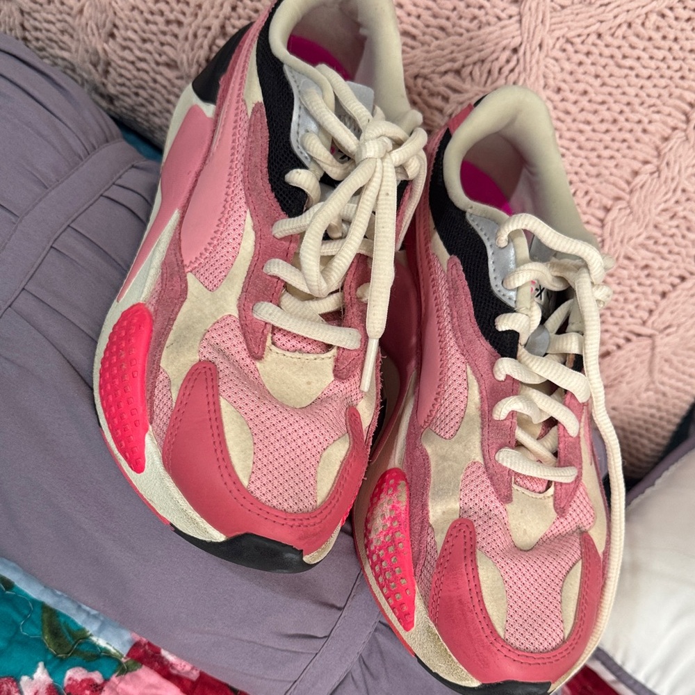 Puma Pink and Cream Women's Sneakers